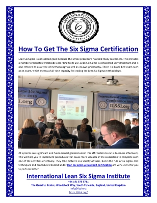 How To Get The Six Sigma Certification