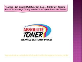 Toshiba-High Quality Multifunction-Copier-Printers in Toronto