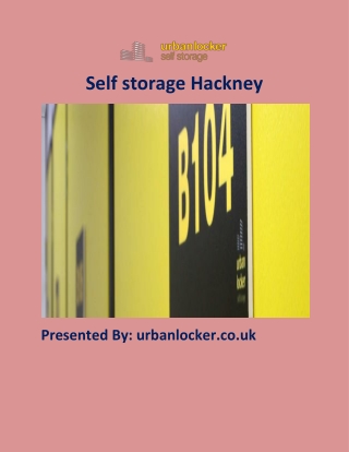 Self storage Hackney