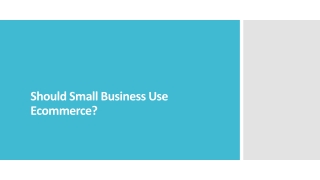 Should Small Business Use Ecommerce?