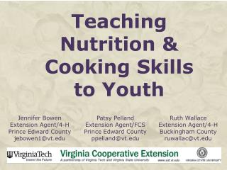 Teaching Nutrition & Cooking Skills to Youth