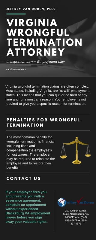 Virginia Wrongful Termination Attorney - Jeffrey Van Doren, PLLC