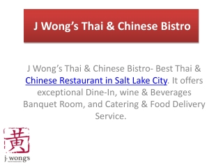Best Thai & Chinese Menu in Salt Lake City