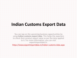 Indian Customs Data