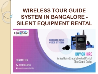 Wireless Tour Guide System in Bangalore - Silent Equipment Rental
