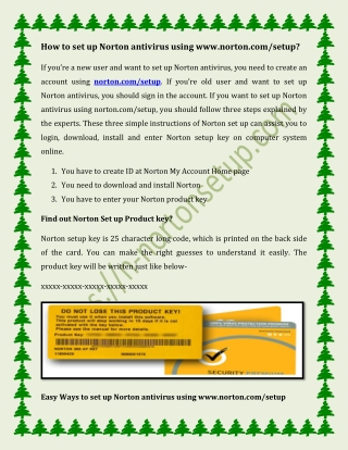 How to set up Norton antivirus using www.norton.com/setup?