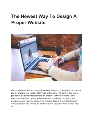 The Newest Way To Design A Proper Website