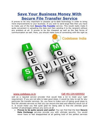 Save Your Business Money With Secure File Transfer Service