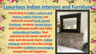 Luxurious Indian Interiors and Furniture