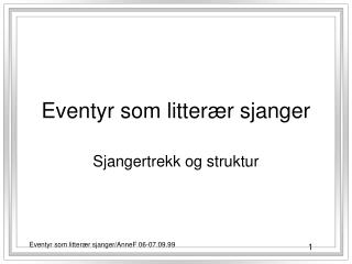 Eventyr som litterær sjanger