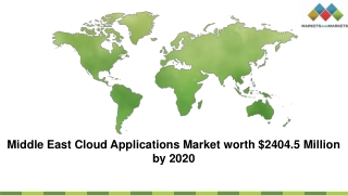 Middle East Cloud Applications Market Revenues to expand $2404.5 Million by 2020