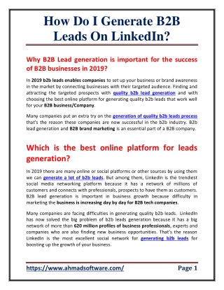 How do I generate B2B leads on LinkedIn?