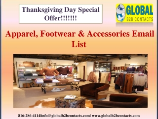 Apparel, Footwear & Accessories Email List