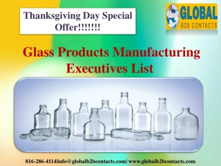 Glass Products Manufacturing Executives List