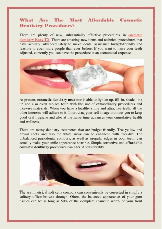 What Are The Most Affordable Cosmetic Dentistry Procedures?