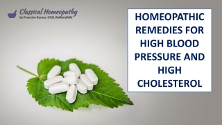 Homeopathic Remedies for High Blood Pressure and High Cholesterol