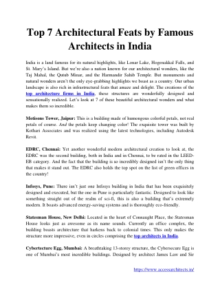 Top 7 Architectural Feats by Famous Architects in India