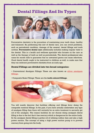 Dental Fillings And Its Types