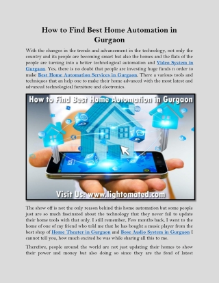 How to Find Best Home Automation in Gurgaon