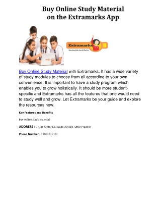 Buy Online Study Material on the Extramarks App