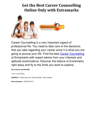 Get the Best Career Counselling Online Only with Extramarks