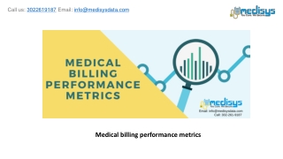 Medical billing performance metrics