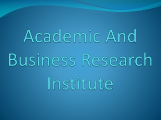Academic And Business Research Institute-Apiar.org.au