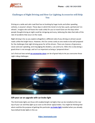 Challenges of Night Driving and How Car Lighting Accessories will Help You