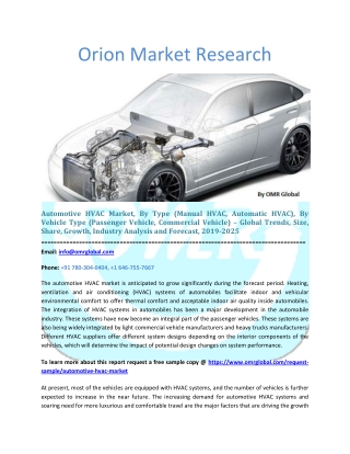 Automotive HVAC Market Segmentation, Forecast, Market Analysis, Global Industry Size and Share to 2025