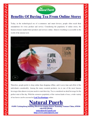 Benefits Of Buying Tea From Online Stores