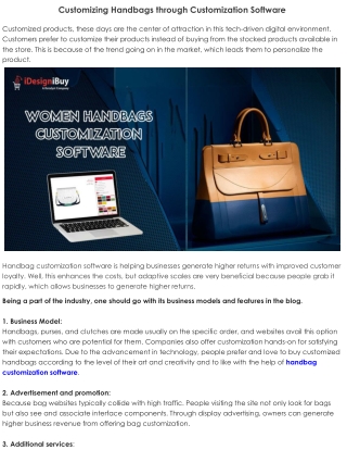 Customizing Handbags through Customization Software