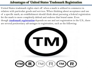 Advantages of United States Trademark Registration