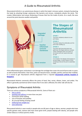 A Guide to Rheumatoid Arthritis