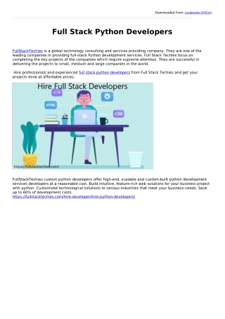 Full stack python developer