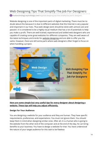 Web Designing Tips That Simplify The Job For Designers