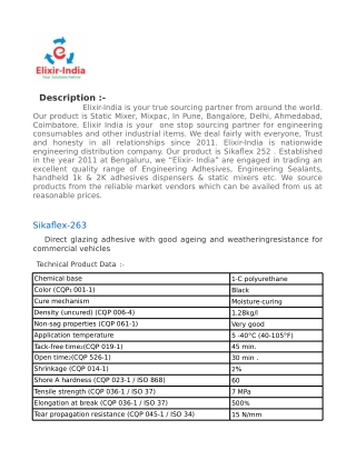 The Best Sikaflex 263 Product In India