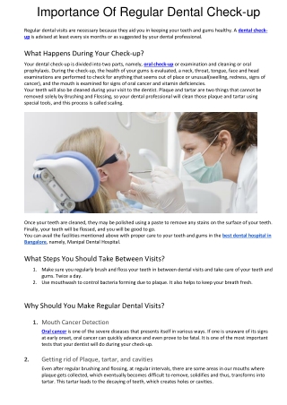Importance Of Regular Dental Check-up