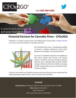 Financial Services for Cannabis Firms - CFOs2GO