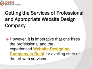 Professional and Appropriate Website Design Company