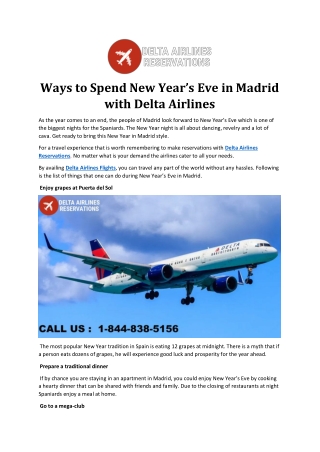 Ways to Spend New Year’s Eve in Madrid with Delta Airlines