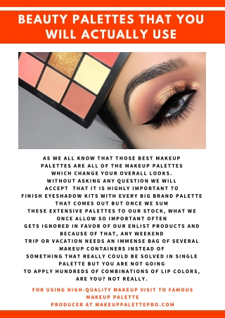 Beauty Palettes That You Will Actually Use