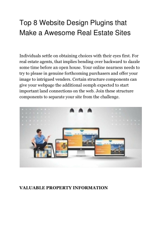 Top 8 Website Design Plugins that Make a Awesome Real Estate Sites