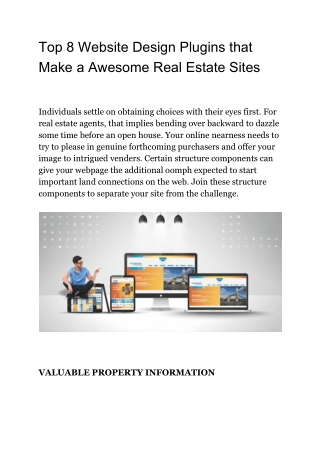 Top 8 Website Design Plugins that Make a Awesome Real Estate Sites