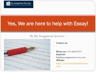 Get the Best Essay Help by My Assignment Services