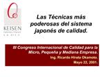 Las T cnicas m s poderosas del sistema japon s de calidad.