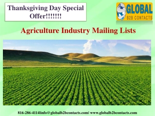 Agriculture Industry Mailing data