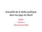 Actualit de la dette publique dans les pays du Nord