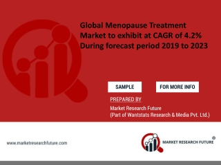 Global Menopause Treatment Market to exhibit at CAGR of 4.2% During forecast period 2019 to 2023