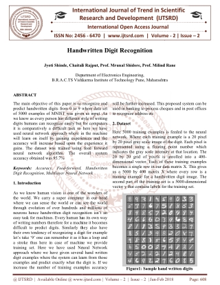 Handwritten Digit Recognition