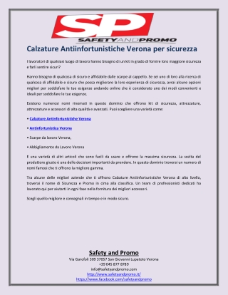 Calzature Antiinfortunistiche Verona per sicurezza